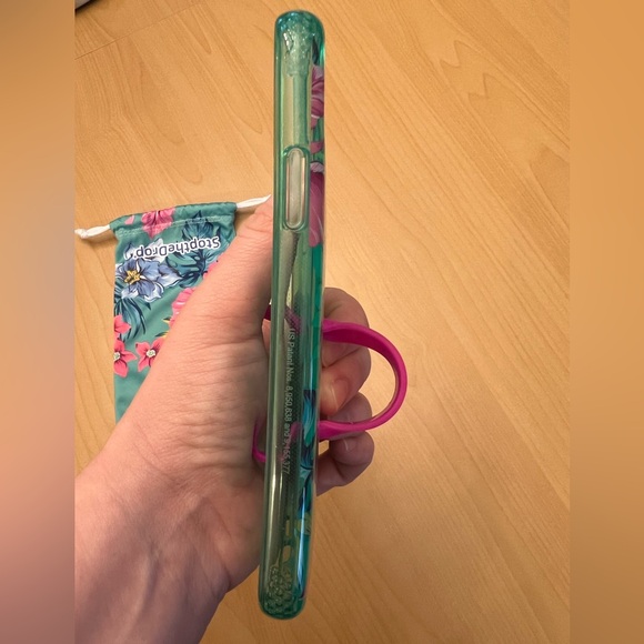 Loopy Cases i11/i10 Clear Sea Glass Floral 6.1 Lefty Phone Case with Storage Bag - Picture 4 of 7